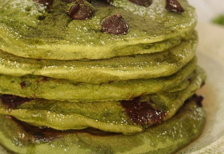 Matcha Mochi Pancakes Vegan Gluten Free